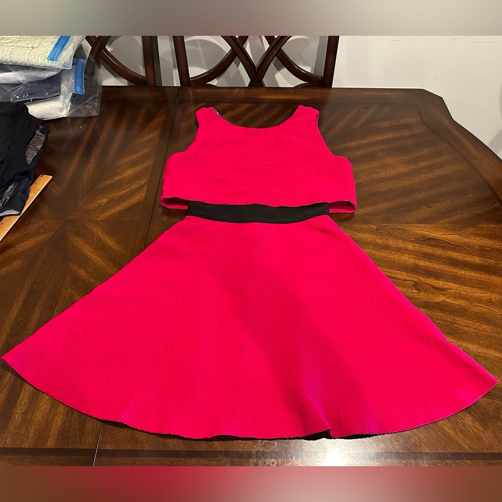 Maje red zipper back fake 2 piece dress Size 1 - great condition